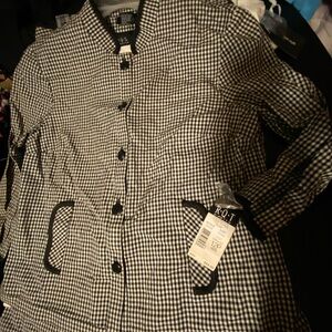 RQT Black and White Gingham Pants set with Jacket & Shirt,